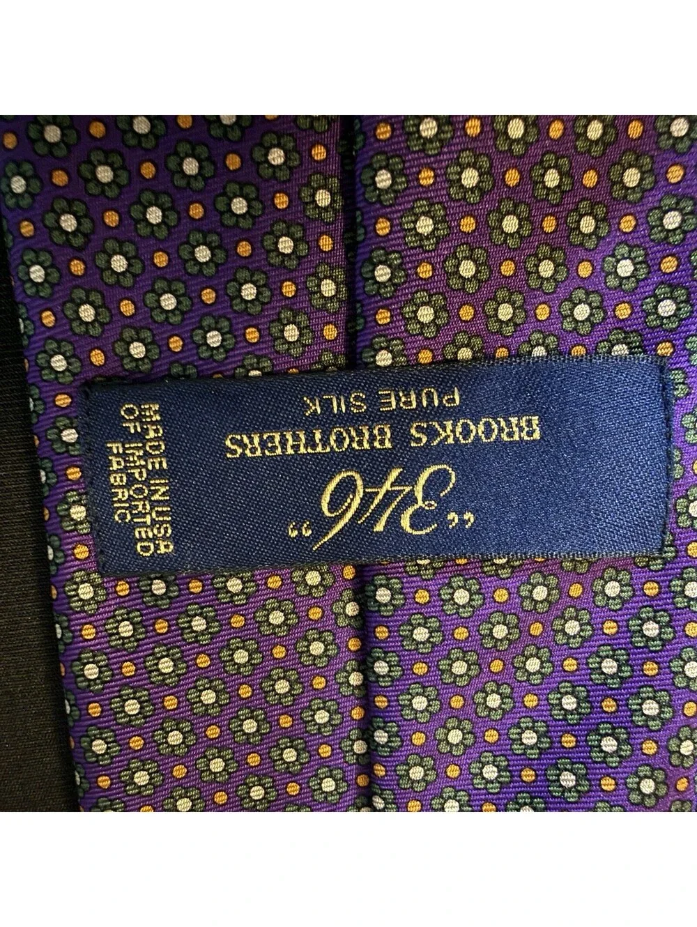 Brooks Brothers 346 Purple Geometric Floral Silk Tie 58” x 3” Made in USA